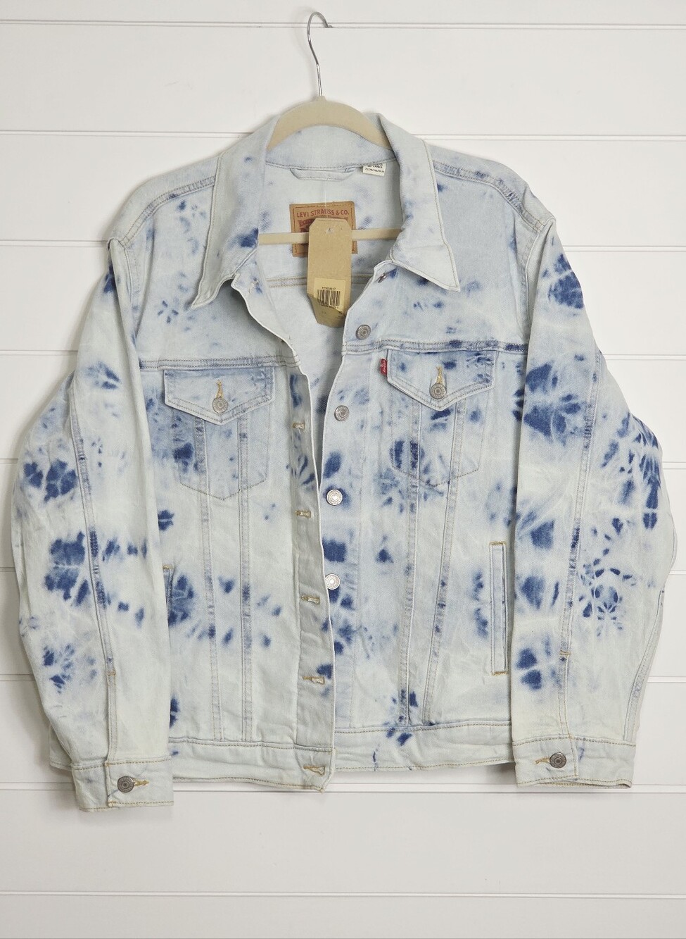 Levi's Light Blue & Navy Tie-Dye Denim Jacket size 2X